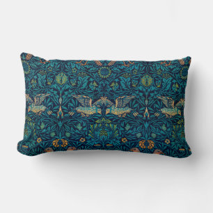 William Morris Birds Art Nouveau Floral Pattern Lumbar Pillow