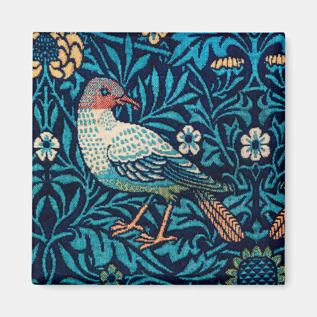 William Morris Birds Art Nouveau Floral Pattern Magnet | Zazzle