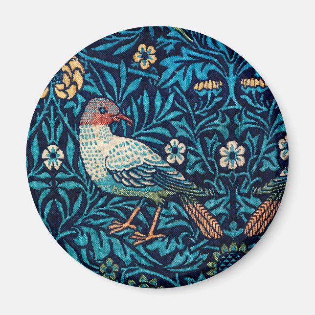 William Morris Birds Art Nouveau Floral Pattern Magnet (Front)