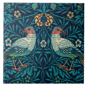 William Morris - Birds & Floral Pattern Ceramic Tile