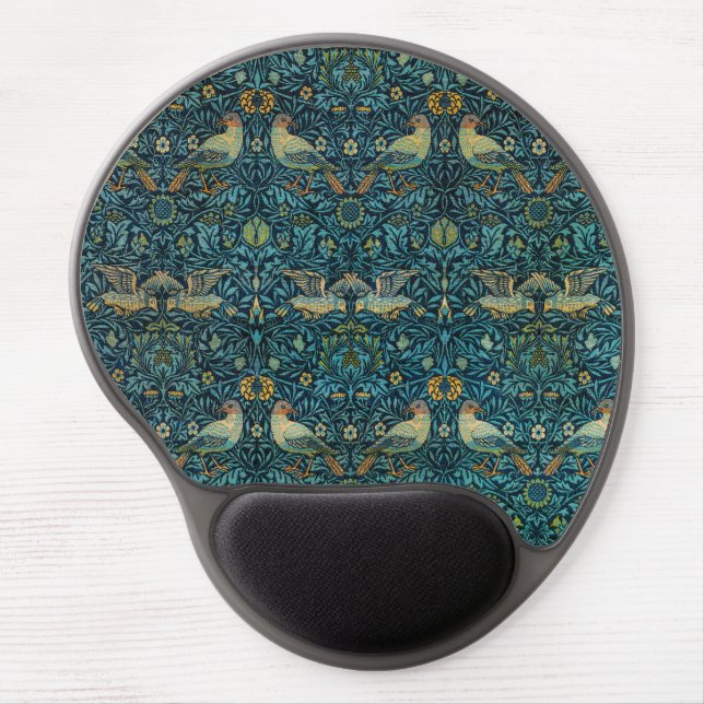 William Morris Birds & Floral Pattern Gel Mouse Pad (Front)