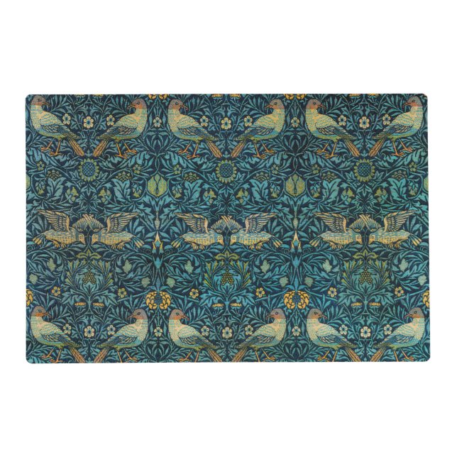 William Morris Birds & Floral Pattern Placemat (Front)