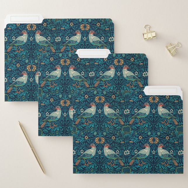 William Morris - Birds Floral Pattern Splicing File Folder (Set)
