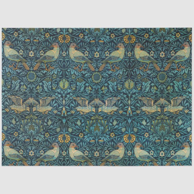 William Morris Birds & Floral Pattern Tissue Paper (Front)