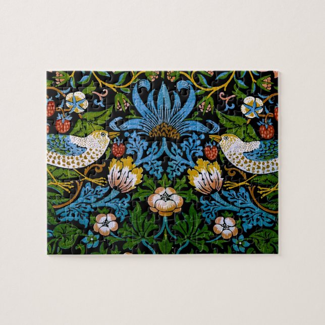 William Morris Birds Flowers Strawberries Fine Jigsaw Puzzle (Horizontal)