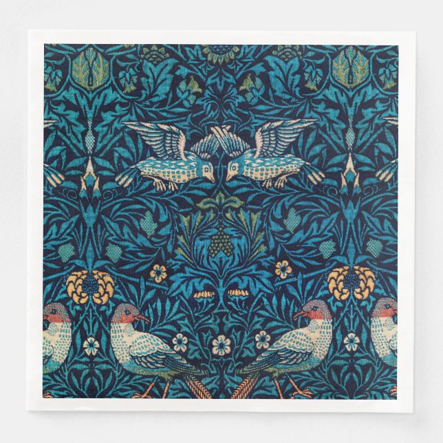 William Morris Birds Paper Dinner Napkins (Front)