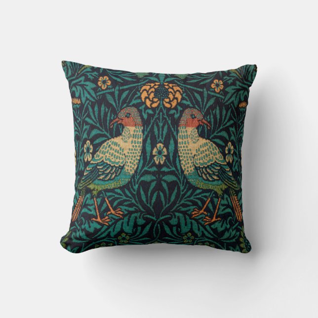 William Morris "Birds" Throw Pillow (Front)