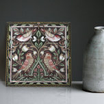 William Morris Birds Tulips Terracotta Art Nouveau Ceramic Tile<br><div class="desc">Welcome to CreaTile! Here you will find handmade tile designs that I have personally crafted and vintage ceramic and porcelain clay tiles, whether stained or natural. I love to design tile and ceramic products, hoping to give you a way to transform your home into something you enjoy visiting again and...</div>