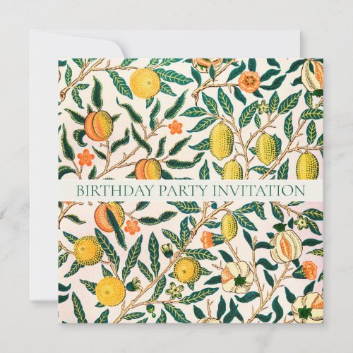 WILLIAM MORRIS BIRTHDAY PARTY INVITATION