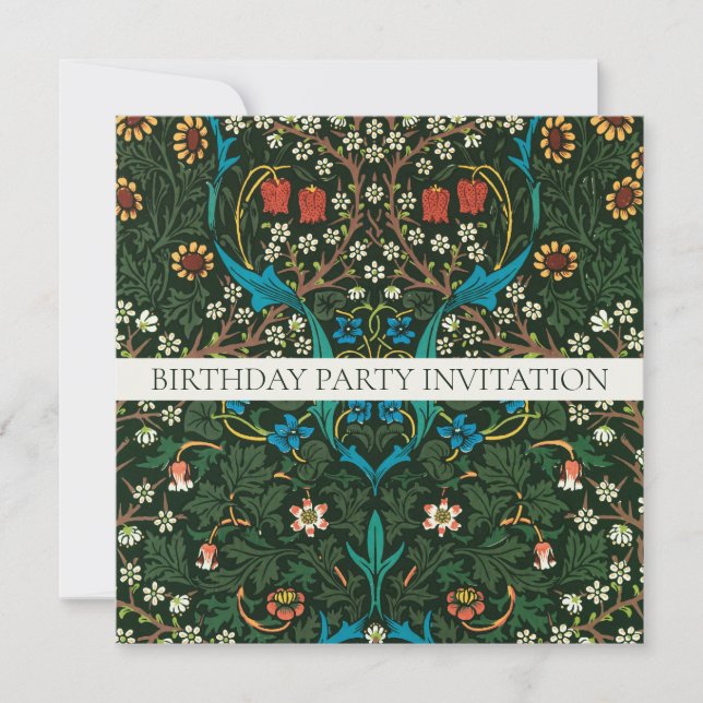WILLIAM MORRIS BIRTHDAY PARTY INVITATION (Front)