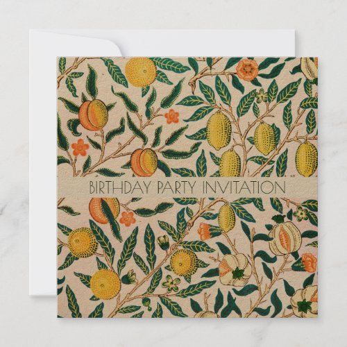 WILLIAM MORRIS BIRTHDAY PARTY INVITATION