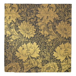 William Morris Black And Gold Floral Pattern Duvet Cover
