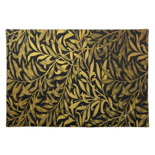 William Morris Black And Gold  Willow Bough Cloth Placemat
