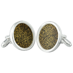 William Morris Black And Gold Willow Bough Cufflinks