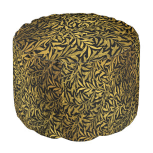 William Morris Black And Gold  Willow Bough  Pouf