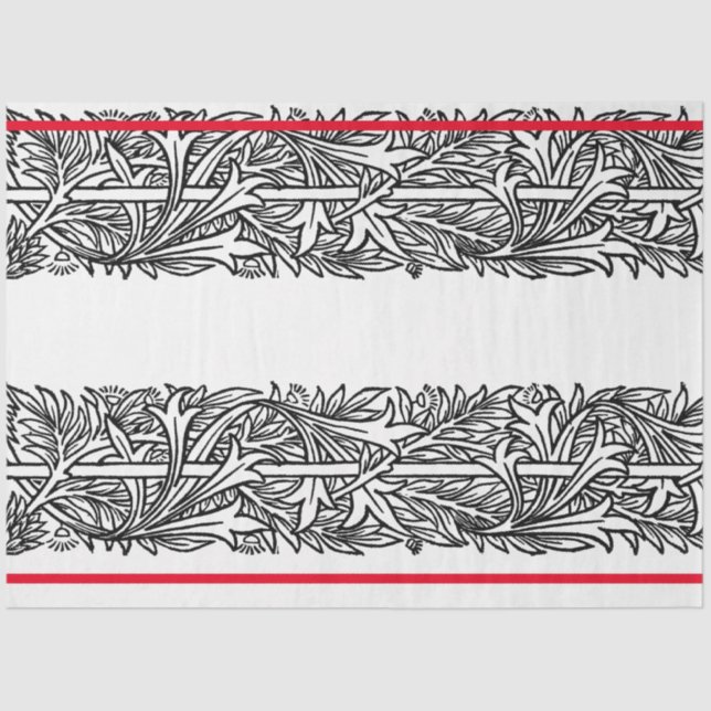 William Morris BLACK AND WHITE DESIGN TISSUE PAPER (Front)