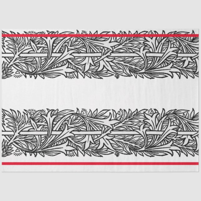 William Morris BLACK AND WHITE DESIGN TISSUE PAPER (Front)