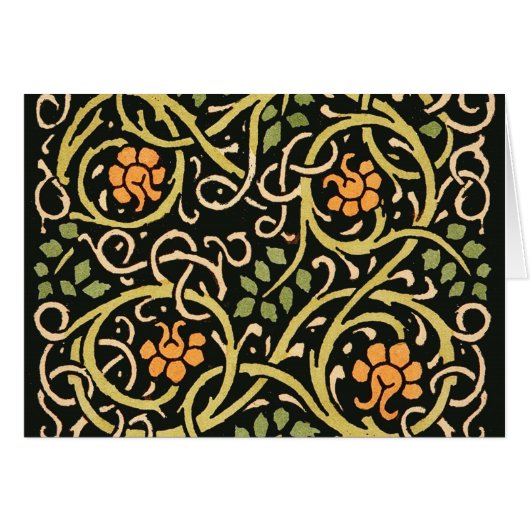 William Morris Black Floral Art Print Design (Front Horizontal)