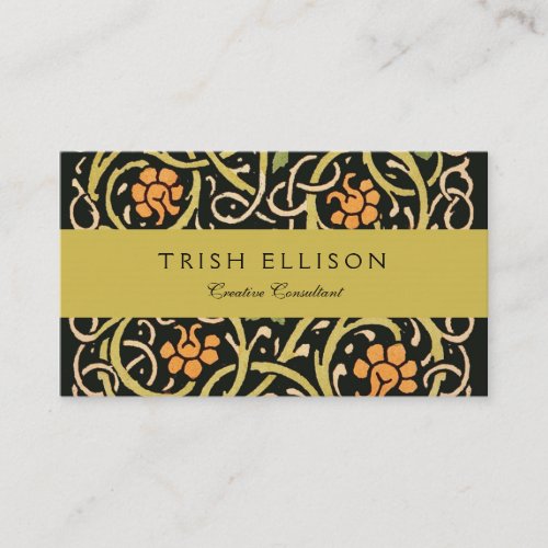 William Morris Black Floral Art Print Design Business Card