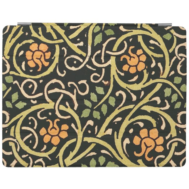 William Morris Black Floral Art Print Design iPad Smart Cover (Horizontal)
