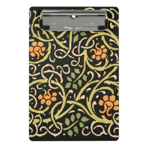 William Morris Black Floral Art Print Design Mini Clipboard