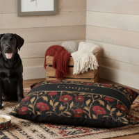 William Morris Black Red Poppy Floral Name