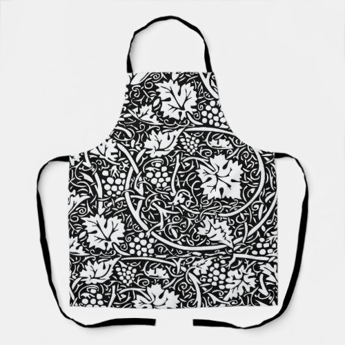 William Morris Black White Grape Apron