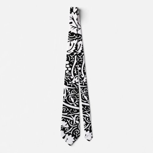 William Morris Black White Grape Neck Tie