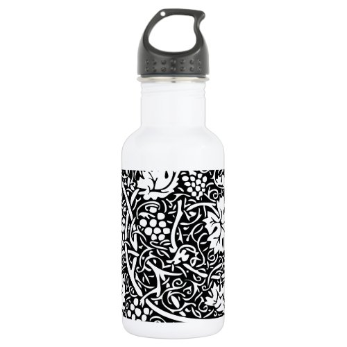 William Morris Black White Grape Stainless Steel Water Bottle