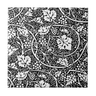 William Morris Black White Grape Tile