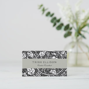 William Morris Black White Grape Vine Business Card