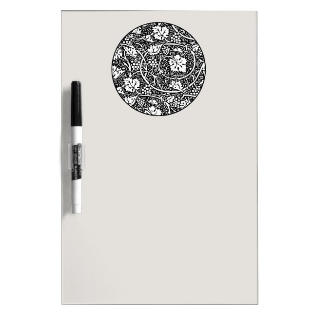 William Morris Black White Grape Vine Dry-Erase Board (Front)