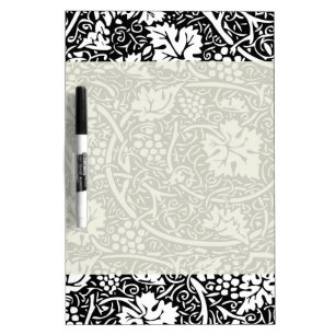 William Morris Black White Grape Vine Dry Erase Board