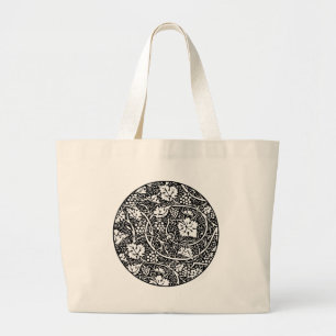 William Morris Black White Grape Vine Large Tote Bag