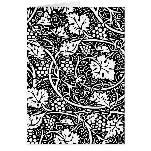 William Morris Black White Grape Vine Pattern Cards (Front)