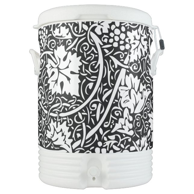 William Morris Black White Grape Vine Pattern Cooler (Front)