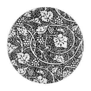William Morris Black White Grape Vine Pattern Cutting Board