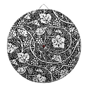 William Morris Black White Grape Vine Pattern Dart Board