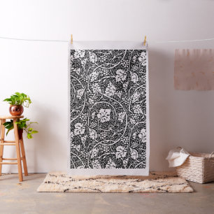 William Morris Black White Grape Vine Pattern Fabric