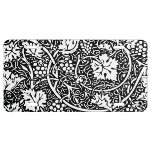 William Morris Black White Grape Vine Pattern License Plate
