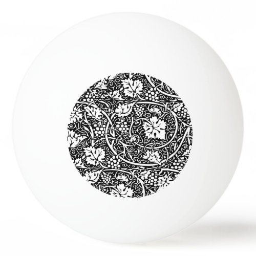 William Morris Black White Grape Vine Pattern Ping Pong Ball