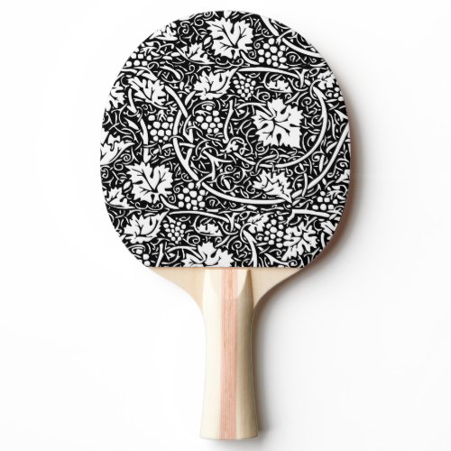 William Morris Black White Grape Vine Pattern Ping Pong Paddle