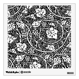 William Morris Black White Grape Vine Pattern Wall Decal