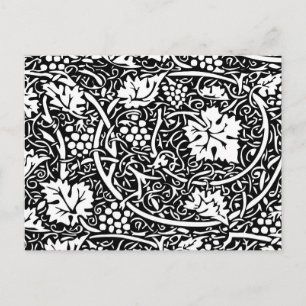 William Morris Black White Grape Vine Postcard