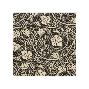 William Morris Black White Grape Vine Wood Wall Art