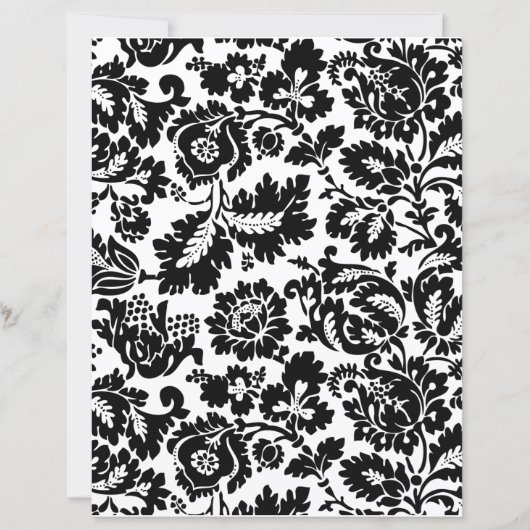 William Morris Black White Venetian Floral Pattern (Front)