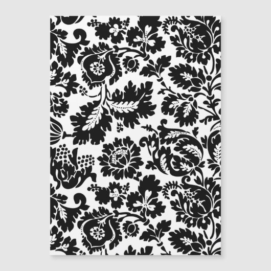 William Morris Black White Venetian Floral Pattern (Front)