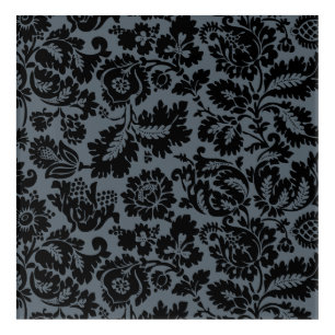 William Morris Black White Venetian Floral Pattern Acrylic Print