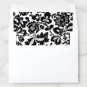 William Morris Black White Venetian Floral Pattern Envelope Liner