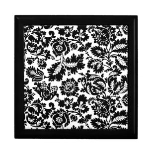William Morris Black White Venetian Floral Pattern Keepsake Box